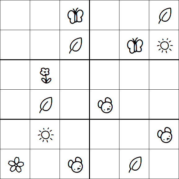 Kids Sudoku 6x6 - Moyen