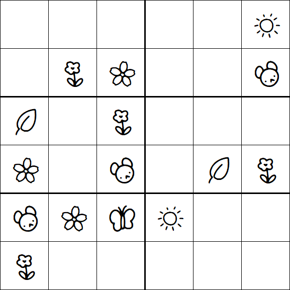 Kids Sudoku 6x6 - Medium