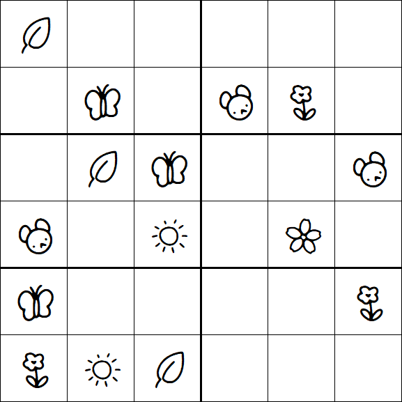 Kids Sudoku 6x6 - Moyen