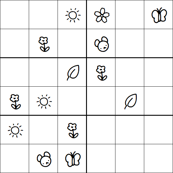 Kids Sudoku 6x6 - Moyen