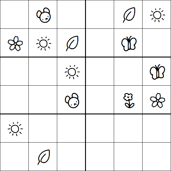 Kids Sudoku 6x6 - Medium