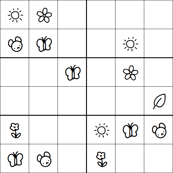 Kids Sudoku 6x6 - Medium