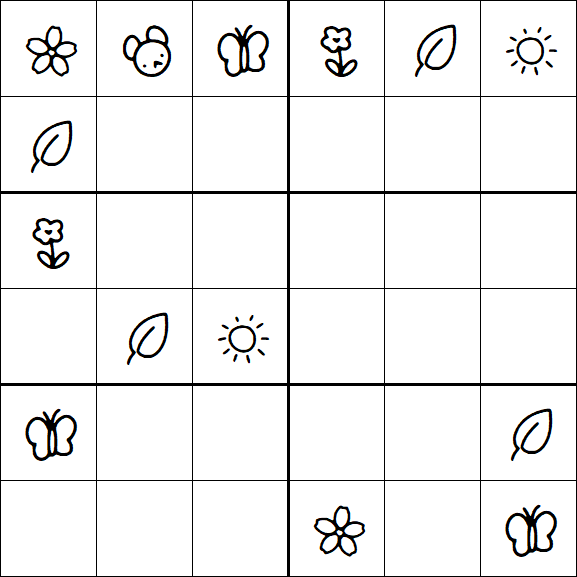 Kids Sudoku 6x6 - Medium