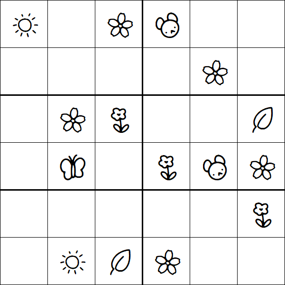Kids Sudoku 6x6 - Medium