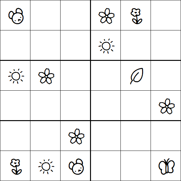Kids Sudoku 6x6 - Medium