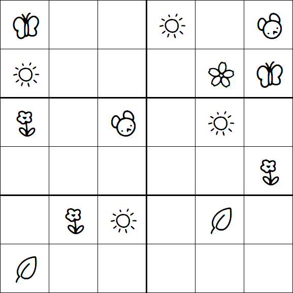Kids Sudoku 6x6 - Medium