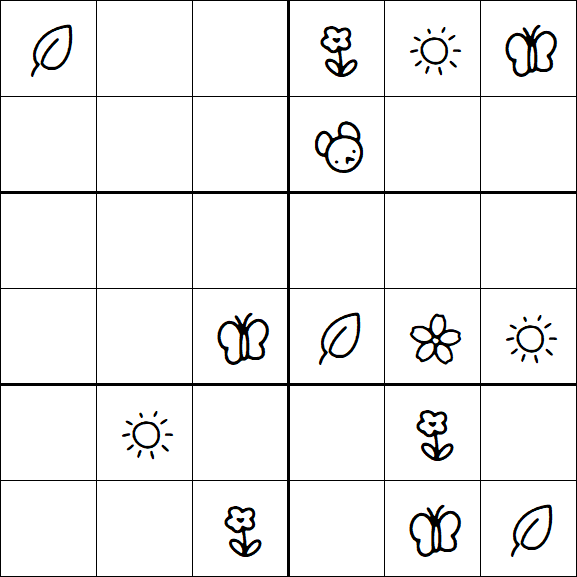 Kids Sudoku 6x6 - Medium