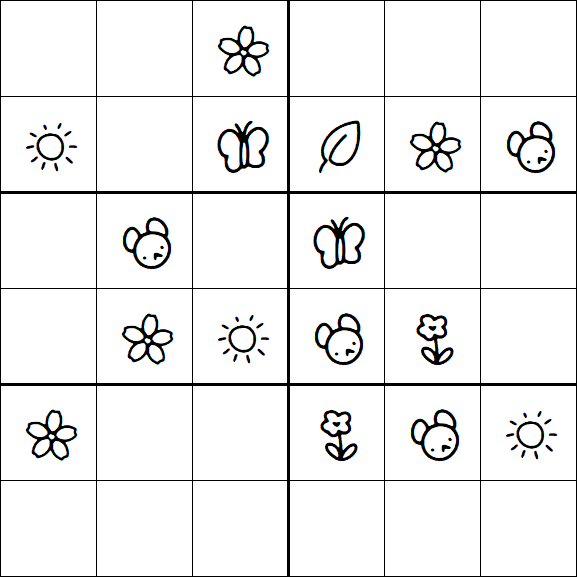 Kids Sudoku 6x6 - Moyen