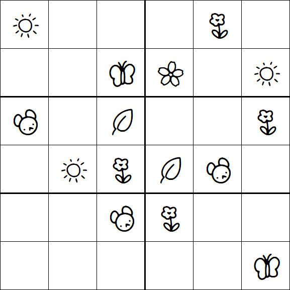 Kids Sudoku 6x6 - Moyen