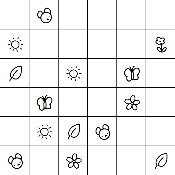 Kids Sudoku 6x6 - Moyen