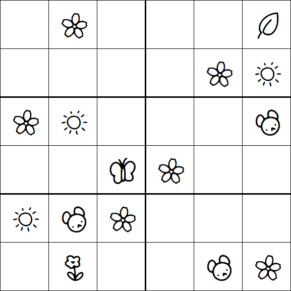 Kids Sudoku 6x6 - Moyen