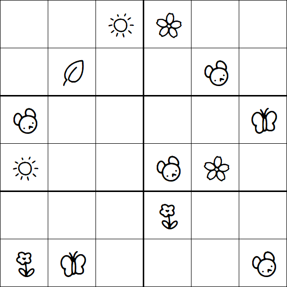 Kids Sudoku 6x6 - Moyen