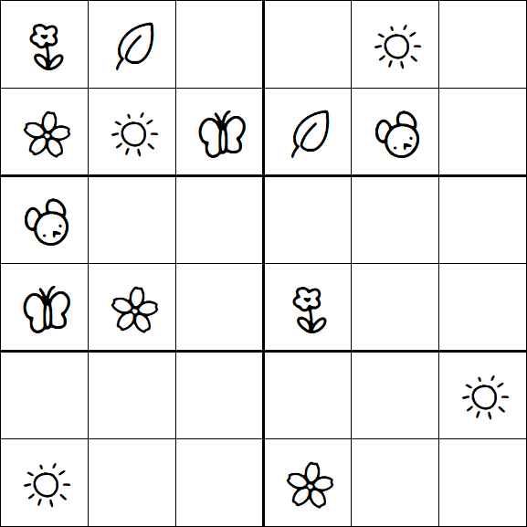 Kids Sudoku 6x6 - Moyen