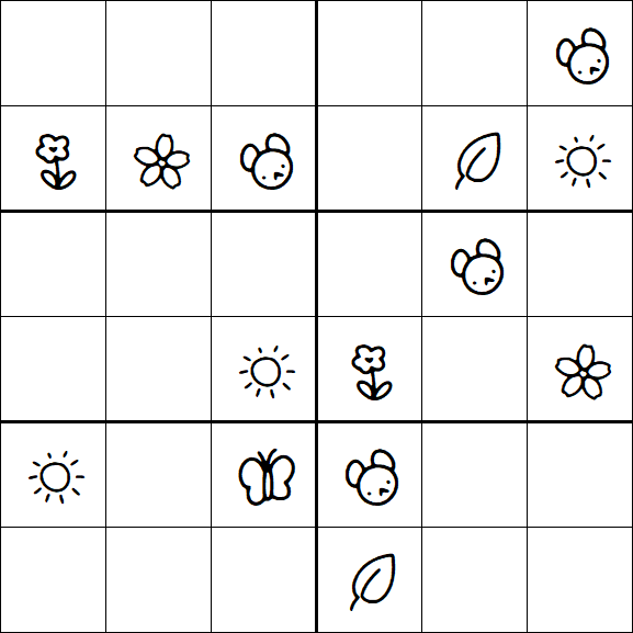 Kids Sudoku 6x6 - Moyen