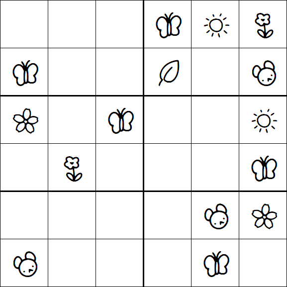 Kids Sudoku 6x6 - Moyen