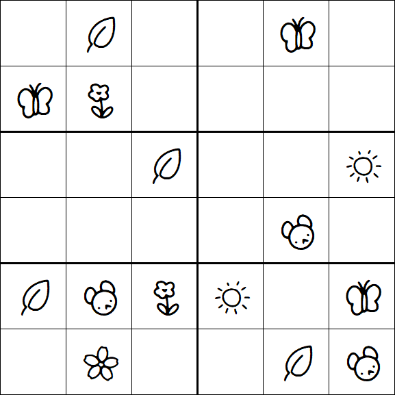 Kids Sudoku 6x6 - Medium