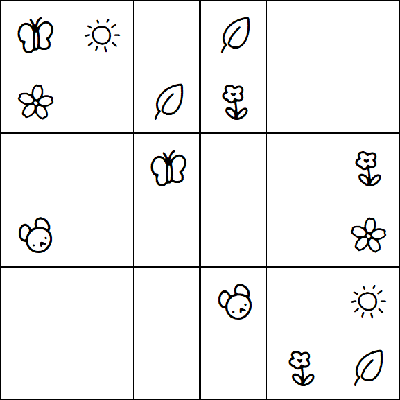 Kids Sudoku 6x6 - Moyen