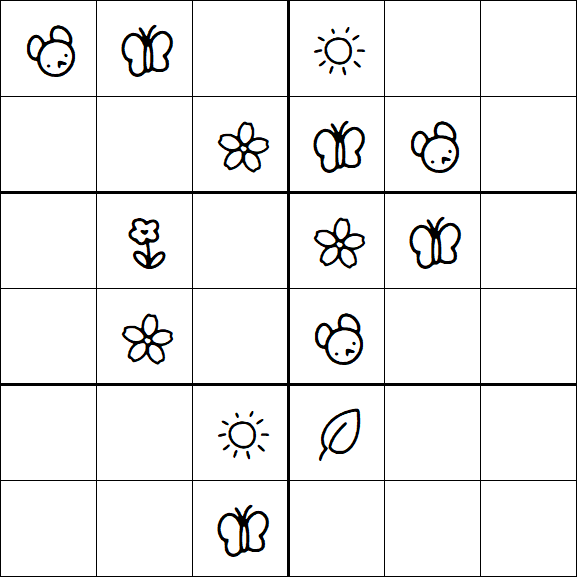 Kids Sudoku 6x6 - Moyen