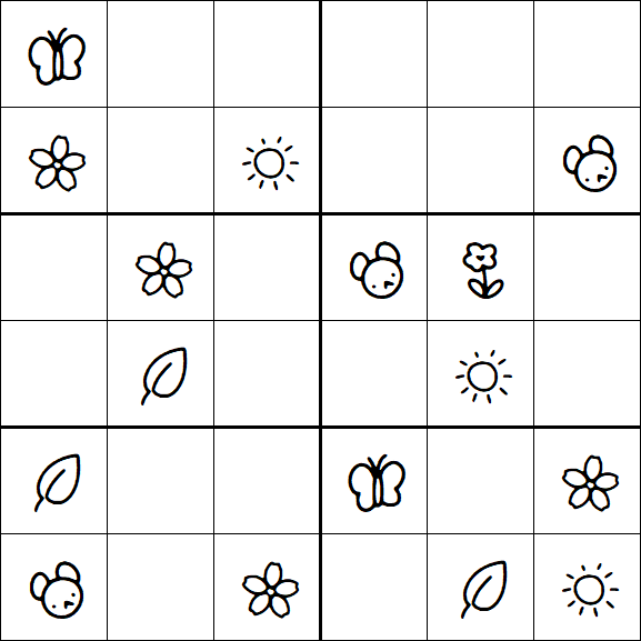 Kids Sudoku 6x6 - Moyen