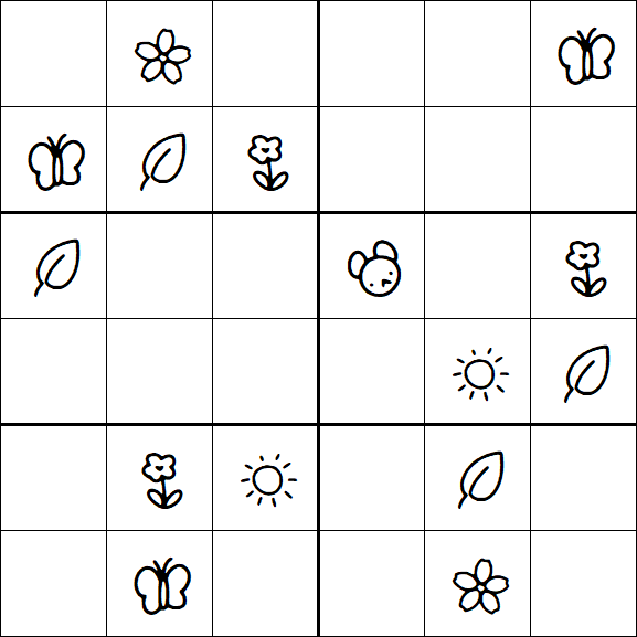 Kids Sudoku 6x6 - Moyen