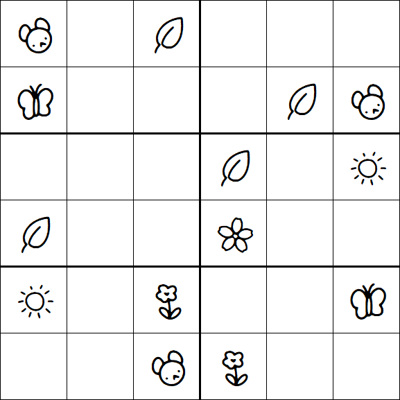 Kids Sudoku 6x6 - Moyen