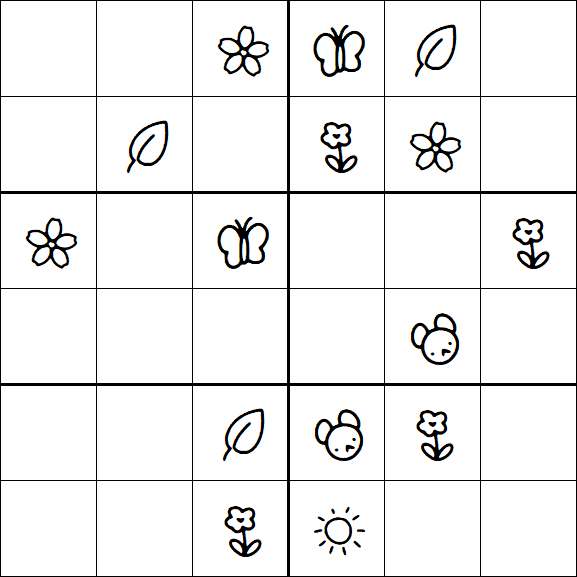 Kids Sudoku 6x6 - Moyen