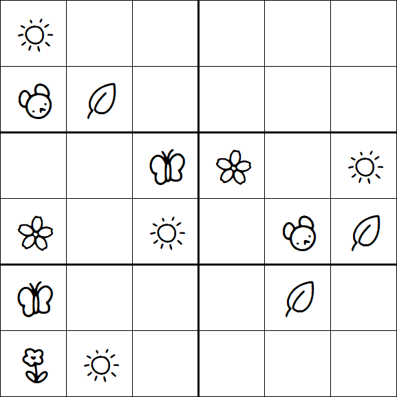 Kids Sudoku 6x6 - Moyen