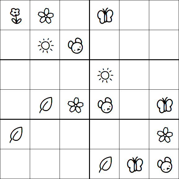 Kids Sudoku 6x6 - Medium