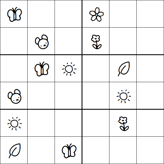 Kids Sudoku 6x6 - Moyen