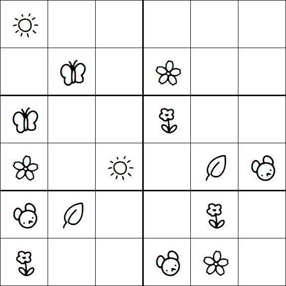 Kids Sudoku 6x6 - Moyen