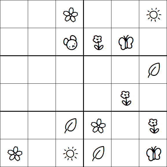 Kids Sudoku 6x6 - Moyen