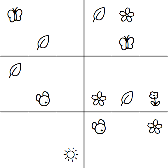 Kids Sudoku 6x6 - Moyen