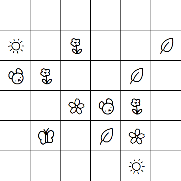 Kids Sudoku 6x6 - Moyen