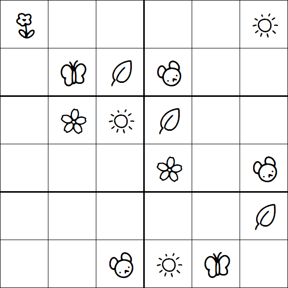 Kids Sudoku 6x6 - Moyen