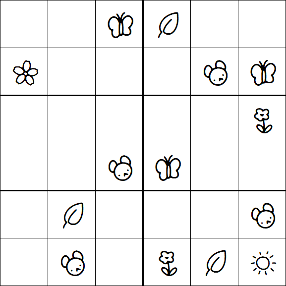 Kids Sudoku 6x6 - Moyen