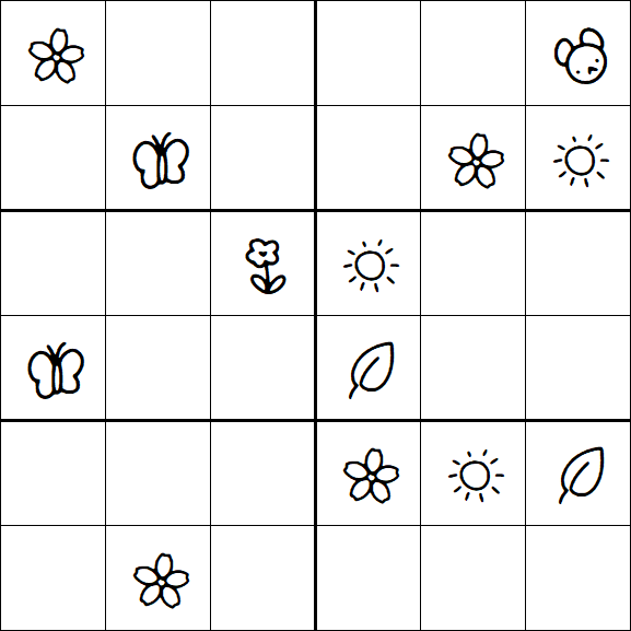 Kids Sudoku 6x6 - Moyen