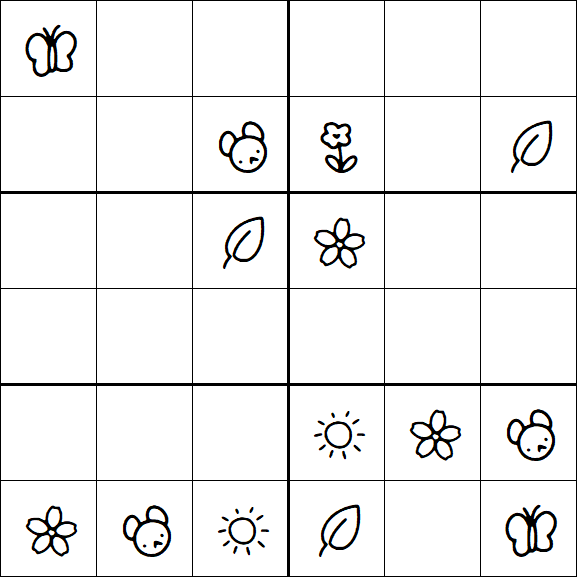 Kids Sudoku 6x6 - Moyen