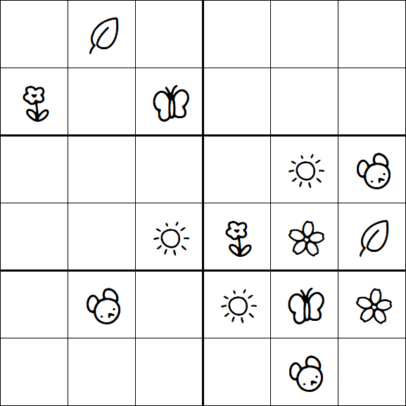 Kids Sudoku 6x6 - Medium