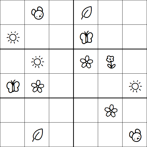 Kids Sudoku 6x6 - Moyen