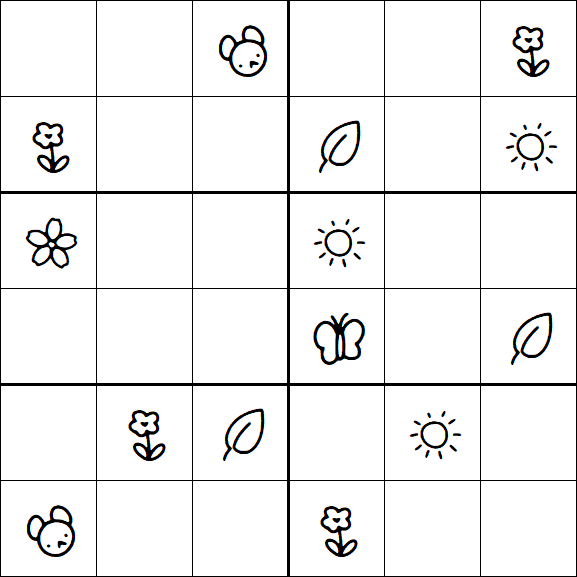 Kids Sudoku 6x6 - Moyen