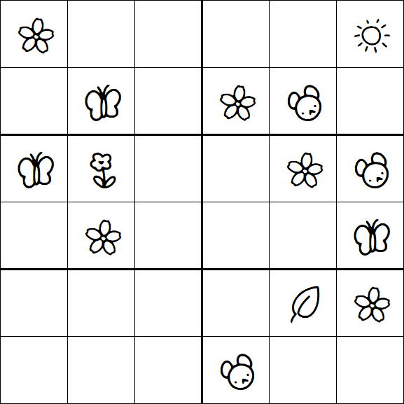 Kids Sudoku 6x6 - Moyen
