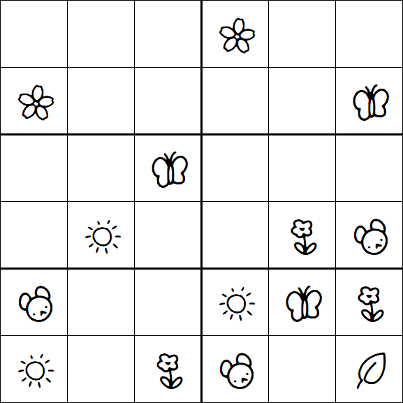 Kids Sudoku 6x6 - Moyen
