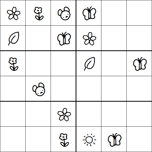 Kids Sudoku 6x6 - Moyen