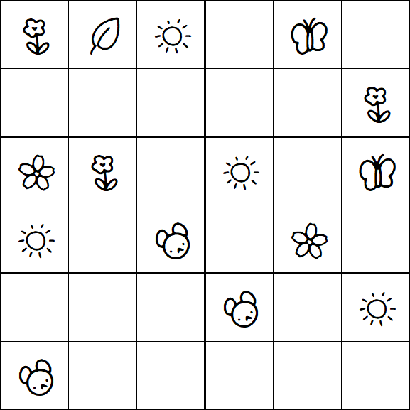 Kids Sudoku 6x6 - Moyen