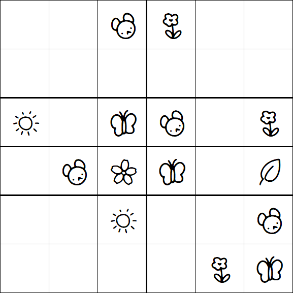 Kids Sudoku 6x6 - Medium
