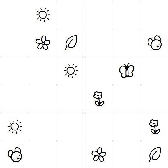 Kids Sudoku 6x6 - Moyen