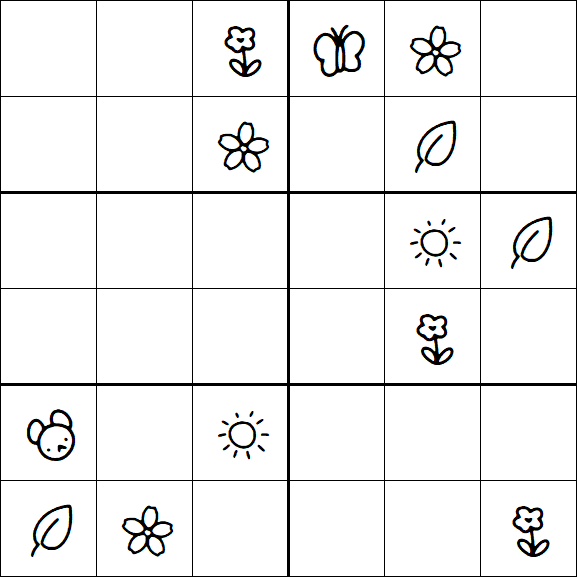Kids Sudoku 6x6 - Moyen