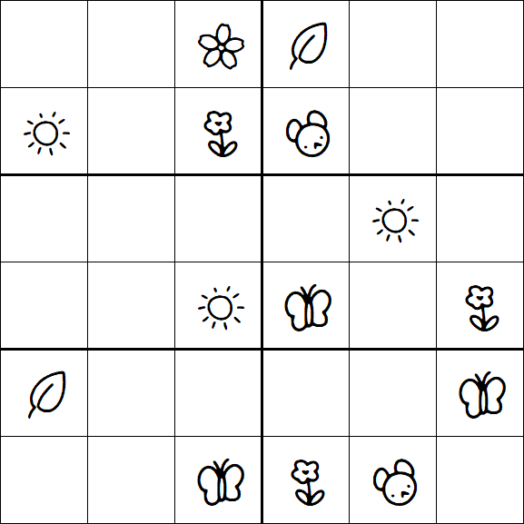 Kids Sudoku 6x6 - Moyen