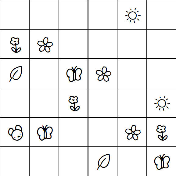 Kids Sudoku 6x6 - Moyen