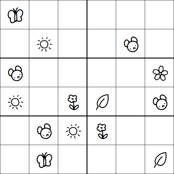 Kids Sudoku 6x6 - Moyen